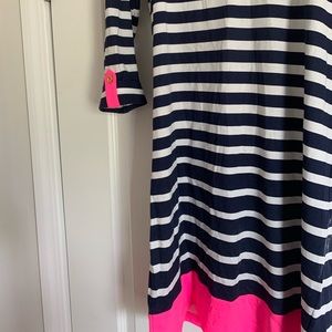 Lilly Pulitzer navy and white striped shift dress